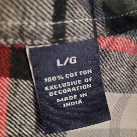 CHAPS Men's Long sleeved plaid flannel shirt Button up sz.LG - Picture 4 of 6